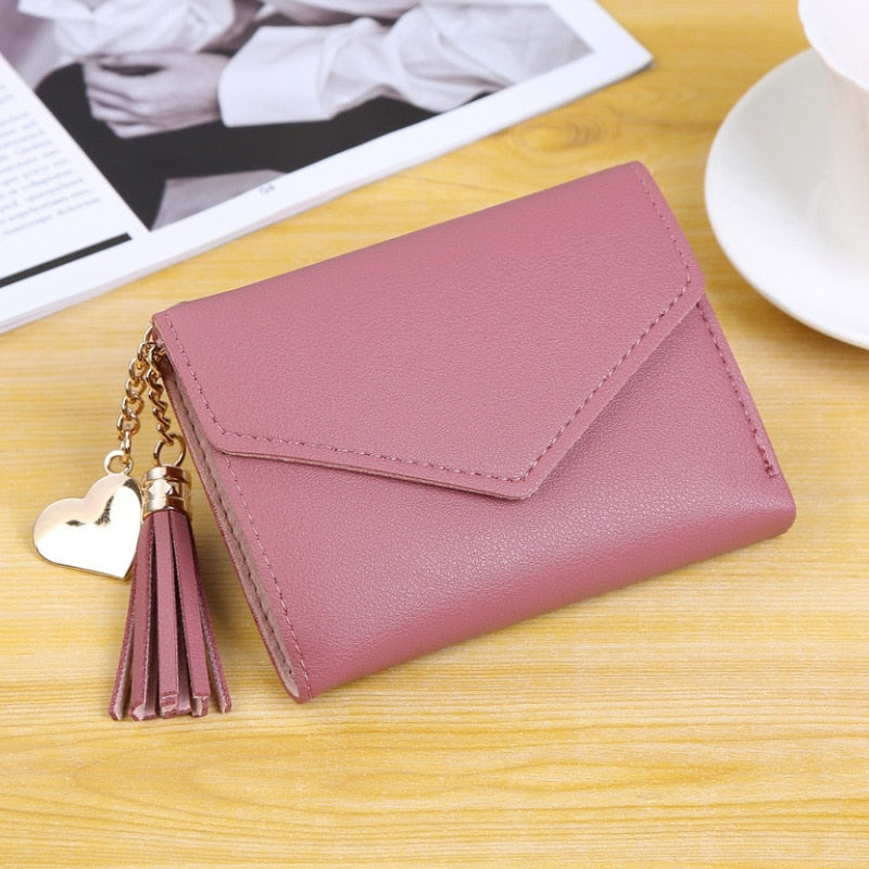 Short Wallet with Tassel Pendant