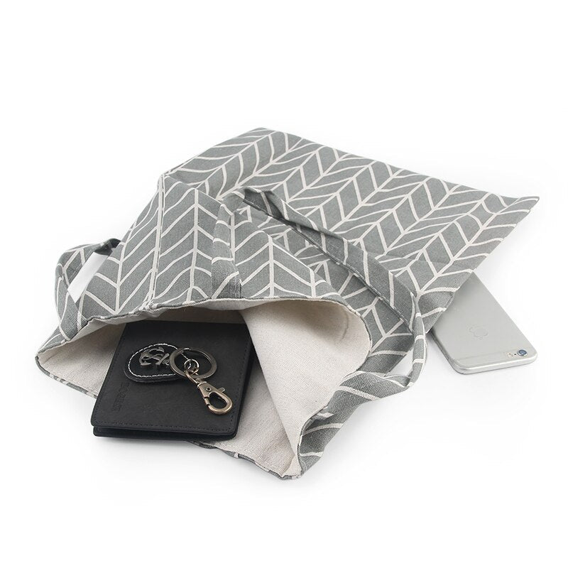 Geometric Pattern Canvas Tote Bag