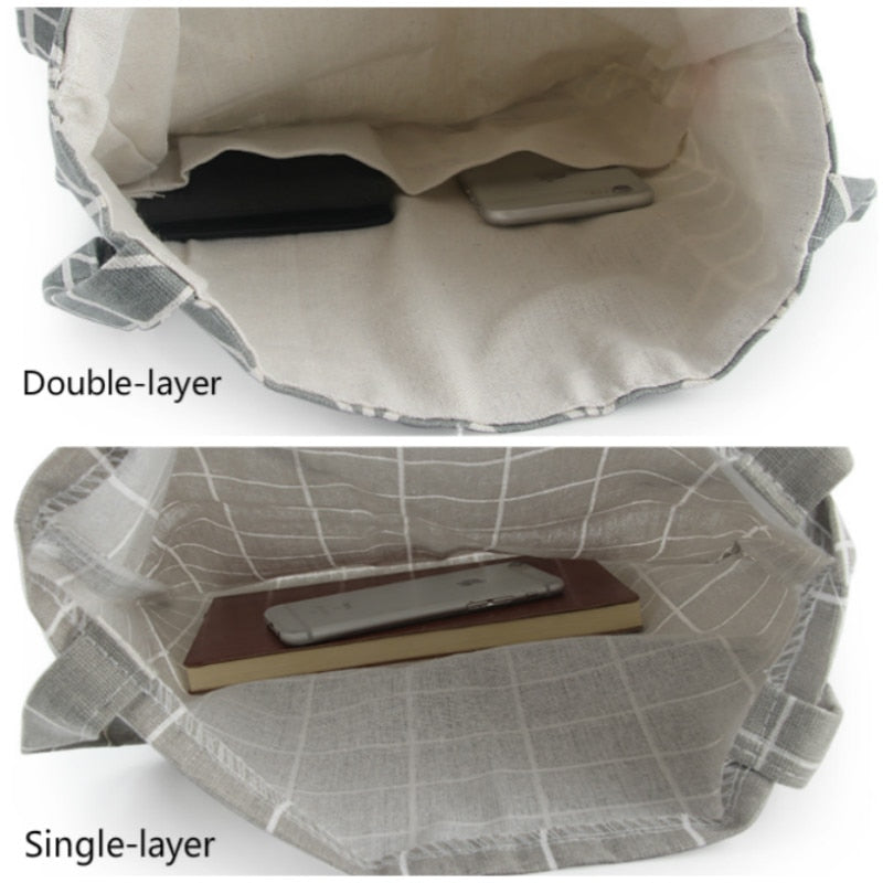 Geometric Pattern Canvas Tote Bag