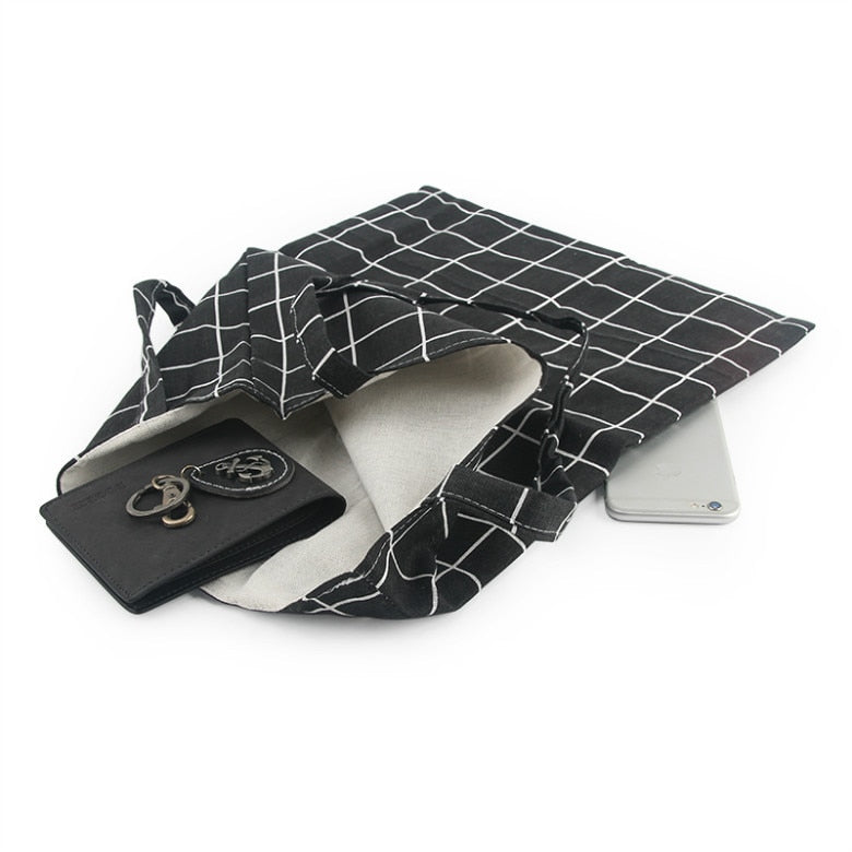 Geometric Pattern Canvas Tote Bag