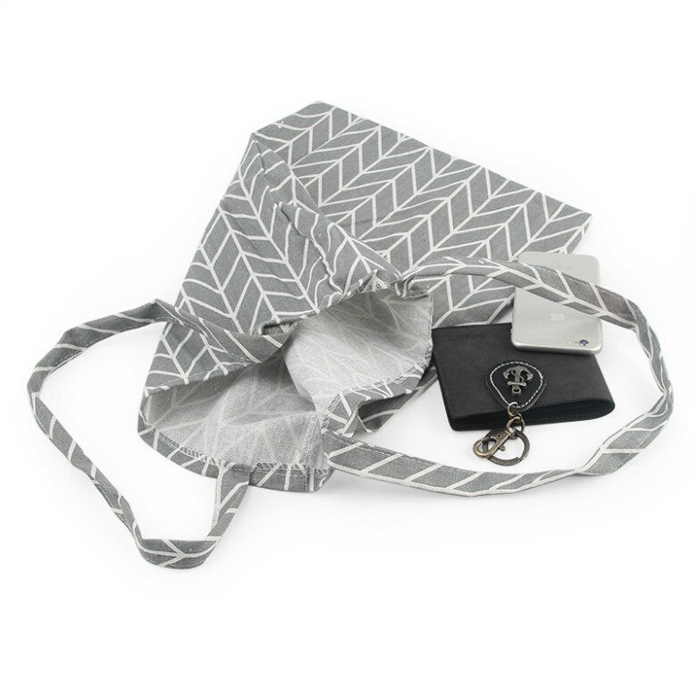 Geometric Pattern Canvas Tote Bag