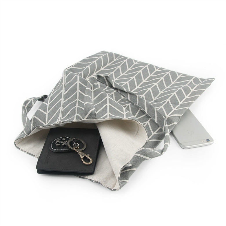 Geometric Pattern Canvas Tote Bag