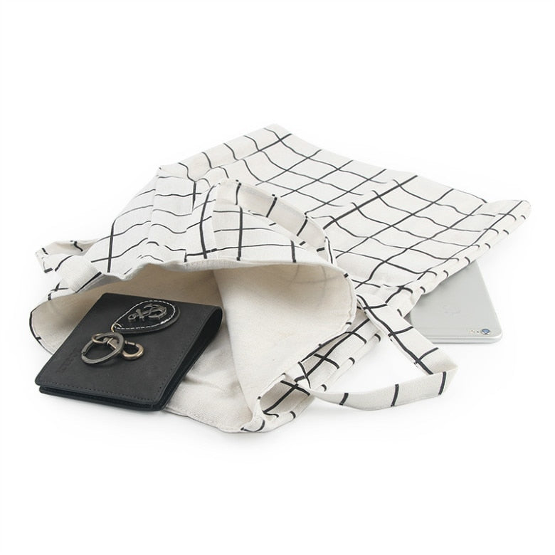 Geometric Pattern Canvas Tote Bag