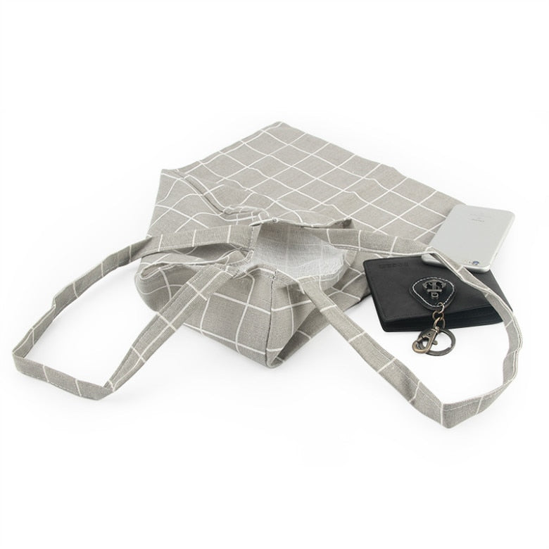 Geometric Pattern Canvas Tote Bag