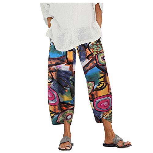 Palazzo Lounge Pants Wide Leg Printed Cropped Bottoms Baggy Trousers Sweatpants