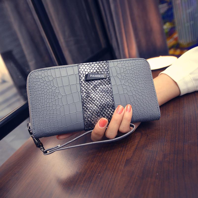 Snake Leather Stylized Long Wallet