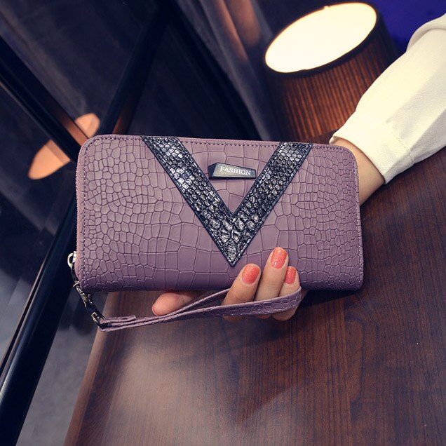 Snake Leather Stylized Long Wallet