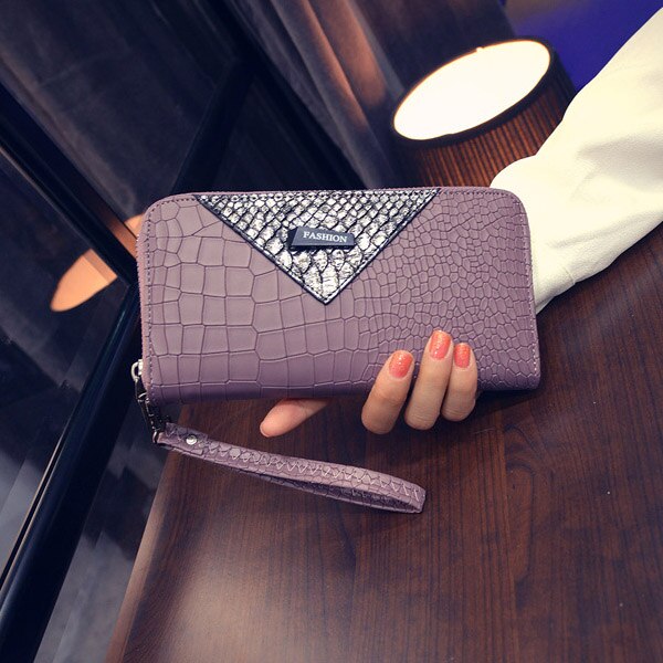 Snake Leather Stylized Long Wallet