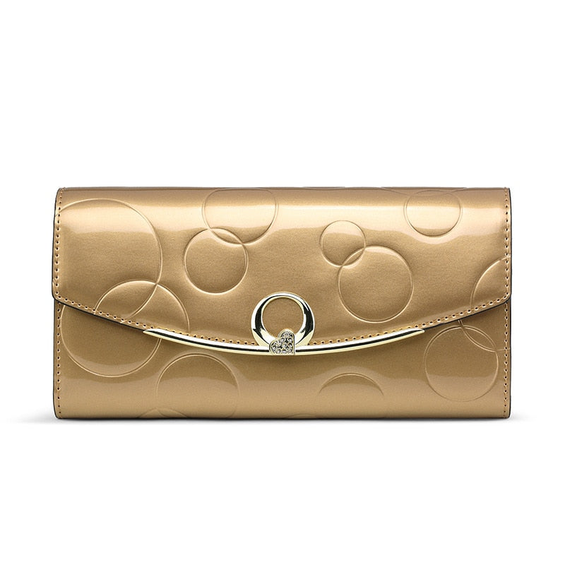 Circle Embossed Leather Wallet