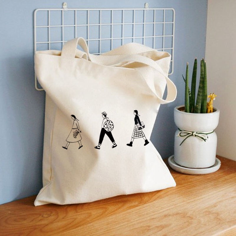 Printed Canvas Tote Bag