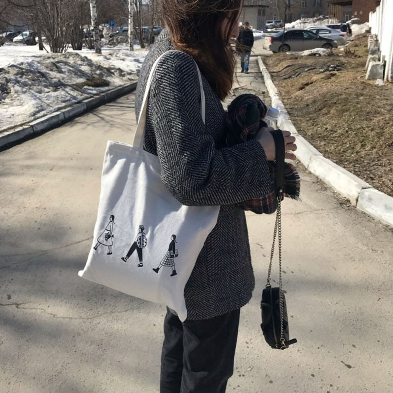 Printed Canvas Tote Bag