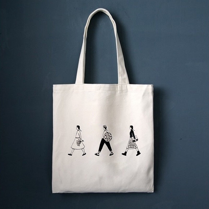 Printed Canvas Tote Bag