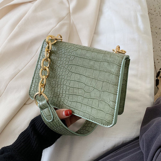 Crocodile Leather Embossed Bag