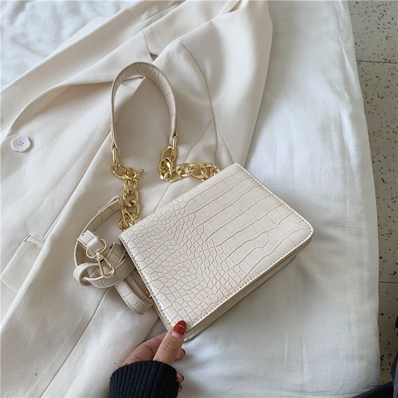 Crocodile Leather Embossed Bag