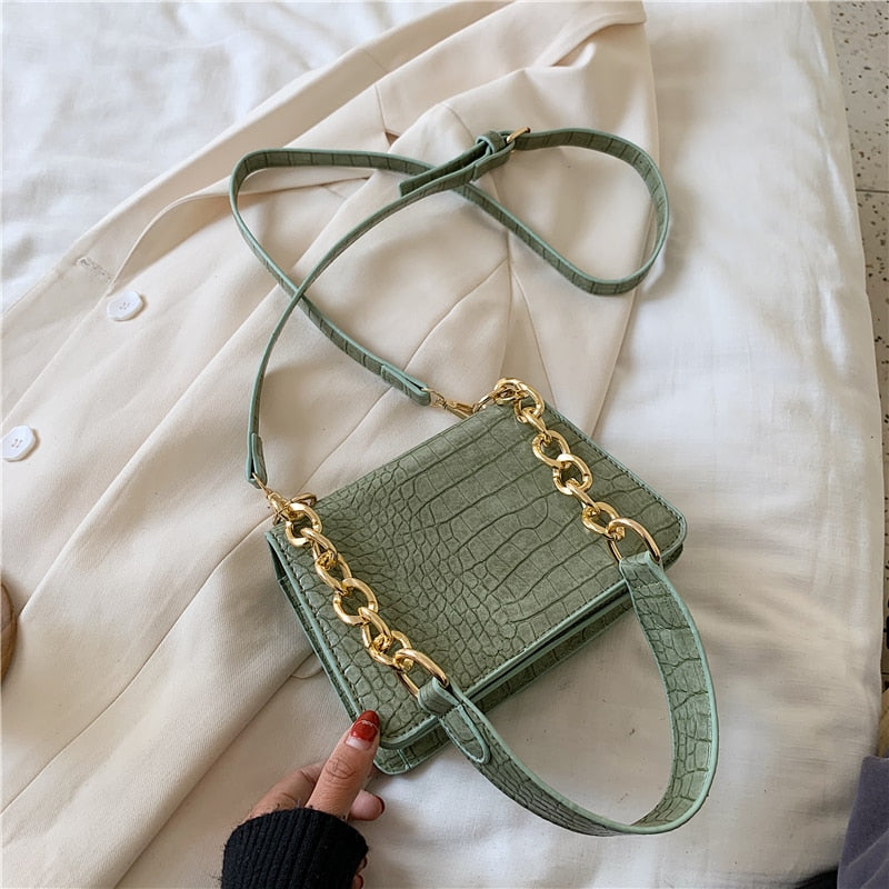 Crocodile Leather Embossed Bag
