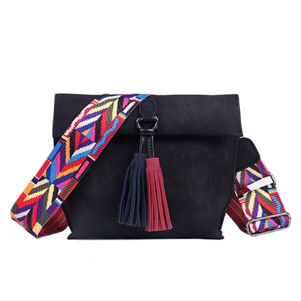 Leather Shoulder Bag with Tassels