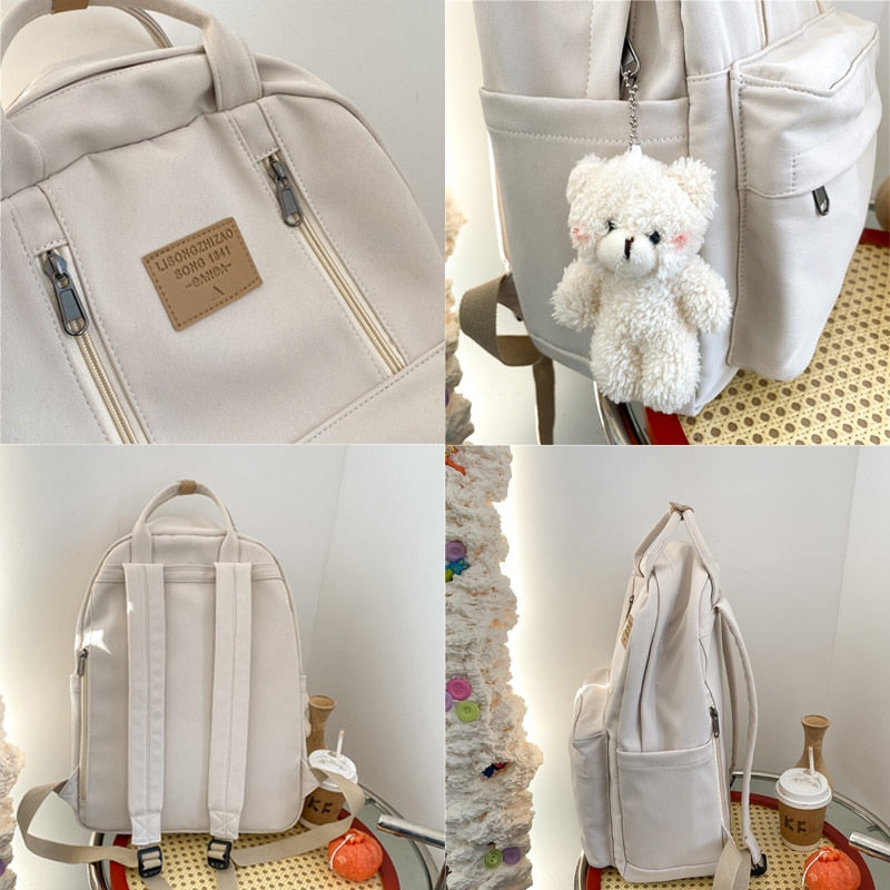 Multifunction Double Zipper Backpack