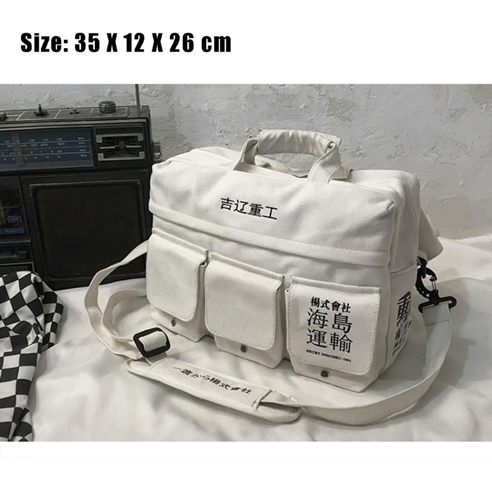 Canvas Unisex Backpack in Black and White
