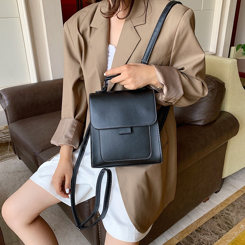 Small PU Leather Backpack for Women