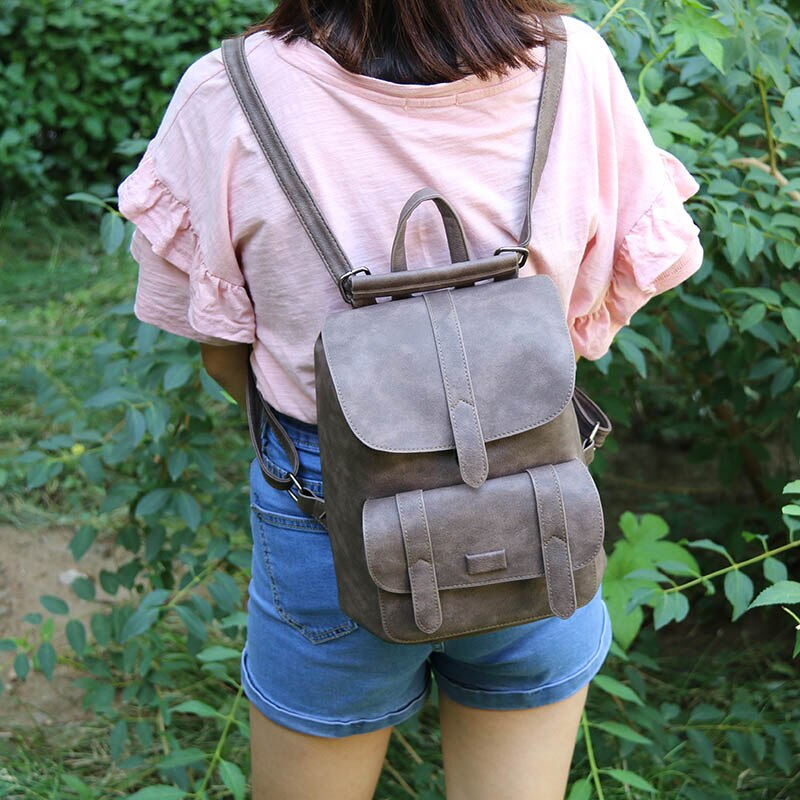 Vintage Solid Backpack