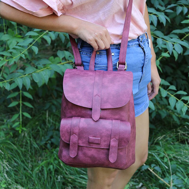 Vintage Solid Backpack