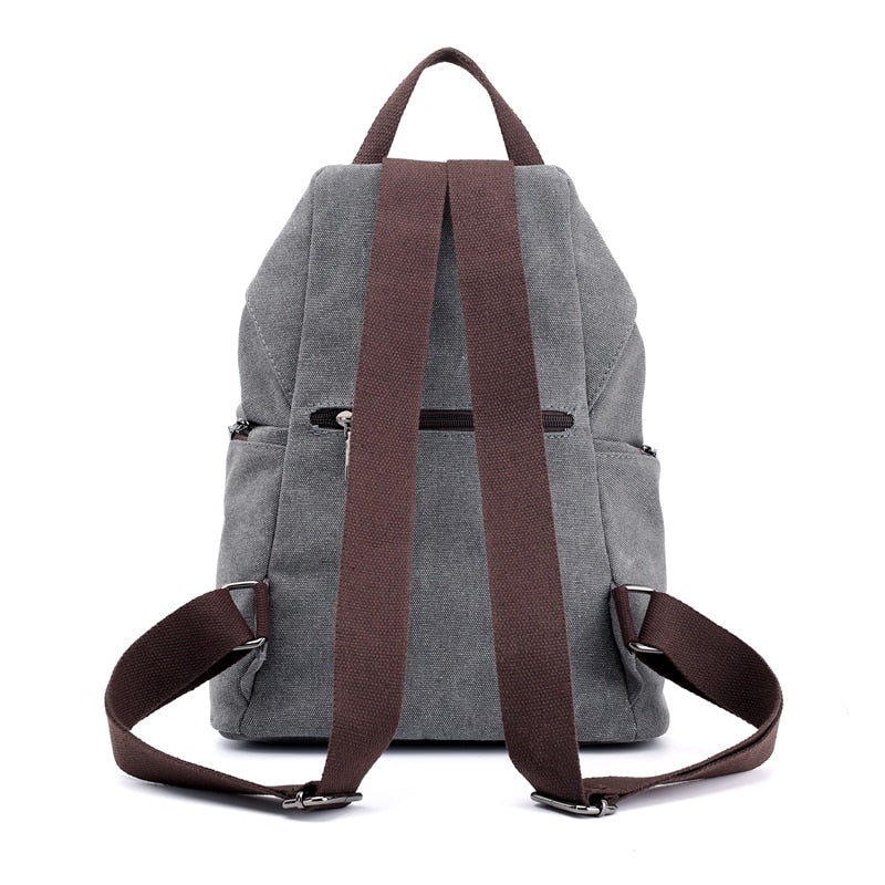 Solid Color Canvas Backpack