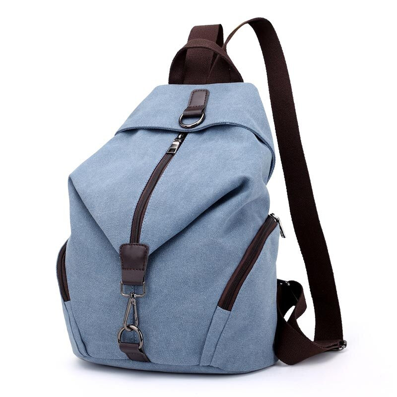 Solid Color Canvas Backpack