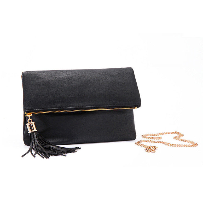 Fashion Convenient Tasseled Clutch Bag with Chain
