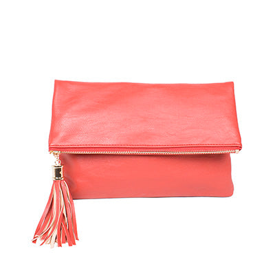 Fashion Convenient Tasseled Clutch Bag with Chain