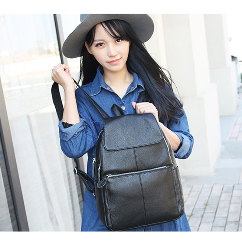 Casual Colorful Genuine Leather Backpack
