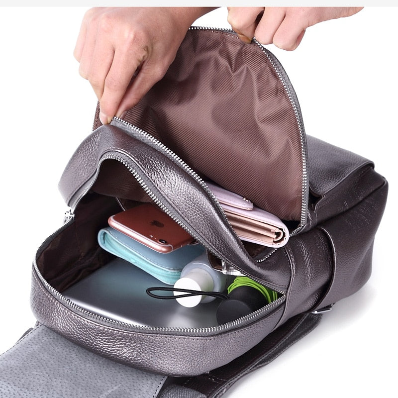 Casual Colorful Genuine Leather Backpack