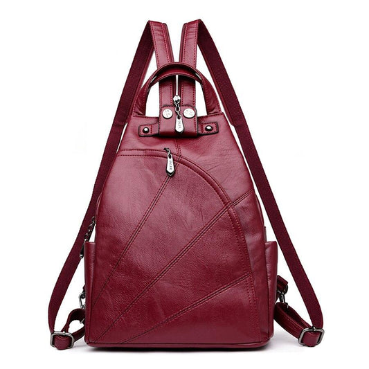 Compact Leather Travel Backpack