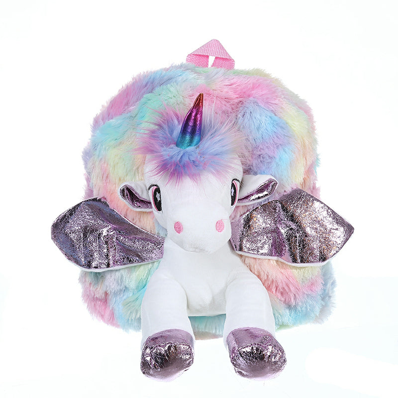 Cute Unicorn Shaped Plush Backpack