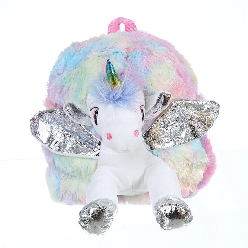 Cute Unicorn Shaped Plush Backpack