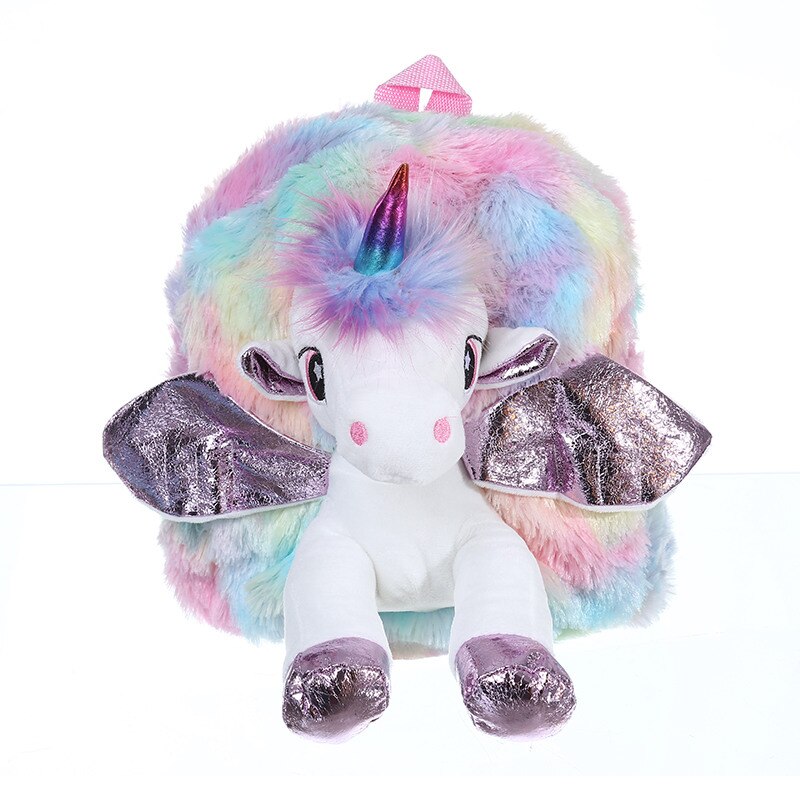 Cute Unicorn Shaped Plush Backpack