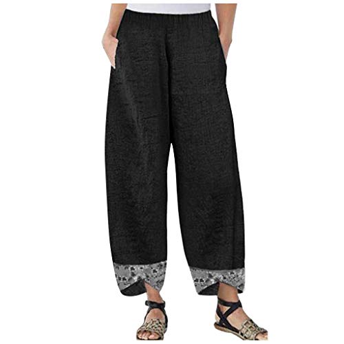 Palazzo Lounge Pants Wide Leg Printed Cropped Bottoms Baggy Trousers Sweatpants