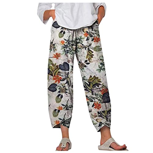 Palazzo Lounge Pants Wide Leg Printed Cropped Bottoms Baggy Trousers Sweatpants