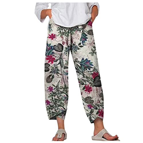 Palazzo Lounge Pants Wide Leg Printed Cropped Bottoms Baggy Trousers Sweatpants