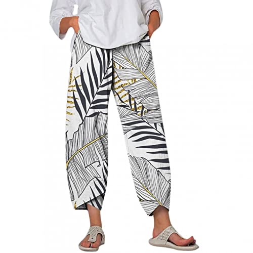 Palazzo Lounge Pants Wide Leg Printed Cropped Bottoms Baggy Trousers Sweatpants