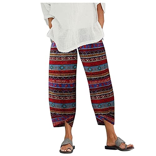 Palazzo Lounge Pants Wide Leg Printed Cropped Bottoms Baggy Trousers Sweatpants