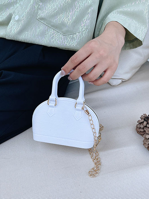 Chains Geometric Zipper Satchels Crossbody Bags