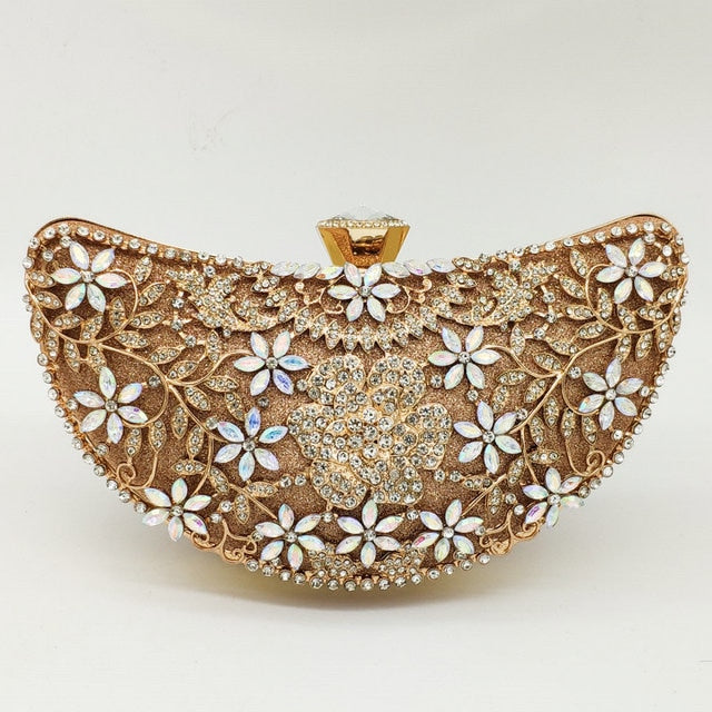 Luxury Crystals Decorated Handbag