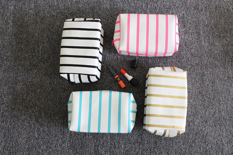 Striped Cosmetic Travel Bag