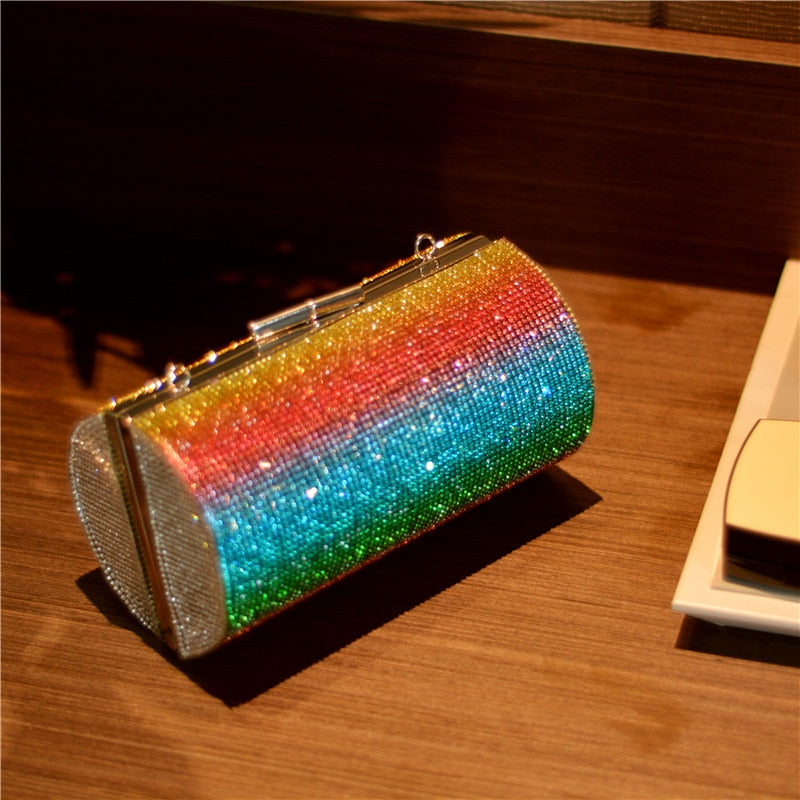 Diamond Rainbow Evening Bag