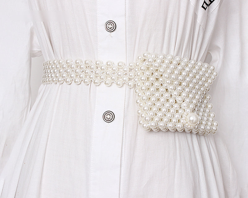 Beaded Elastic Belt Waist Bag