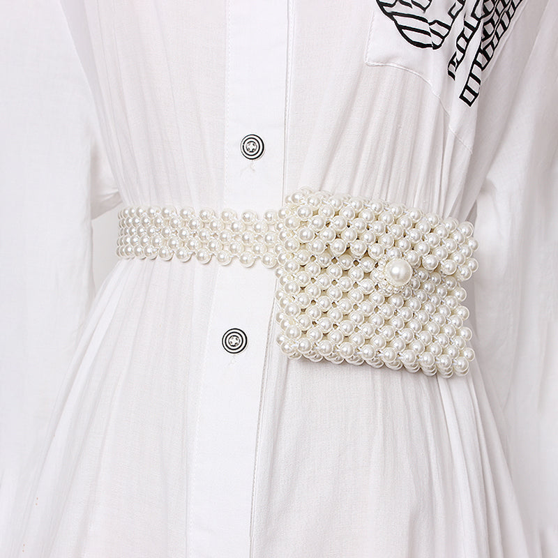 Beaded Elastic Belt Waist Bag