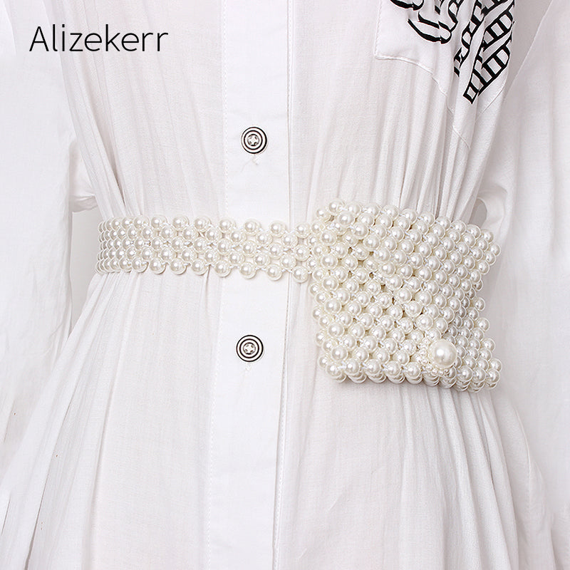 Beaded Elastic Belt Waist Bag