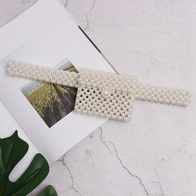 Beaded Elastic Belt Waist Bag