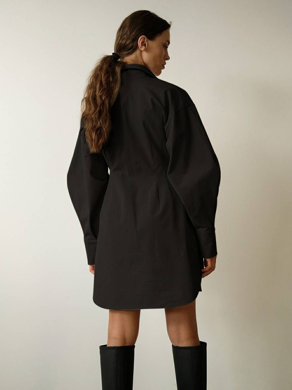 Casual Elegant Solid Patchwork Turndown Collar Shirt  Dresses