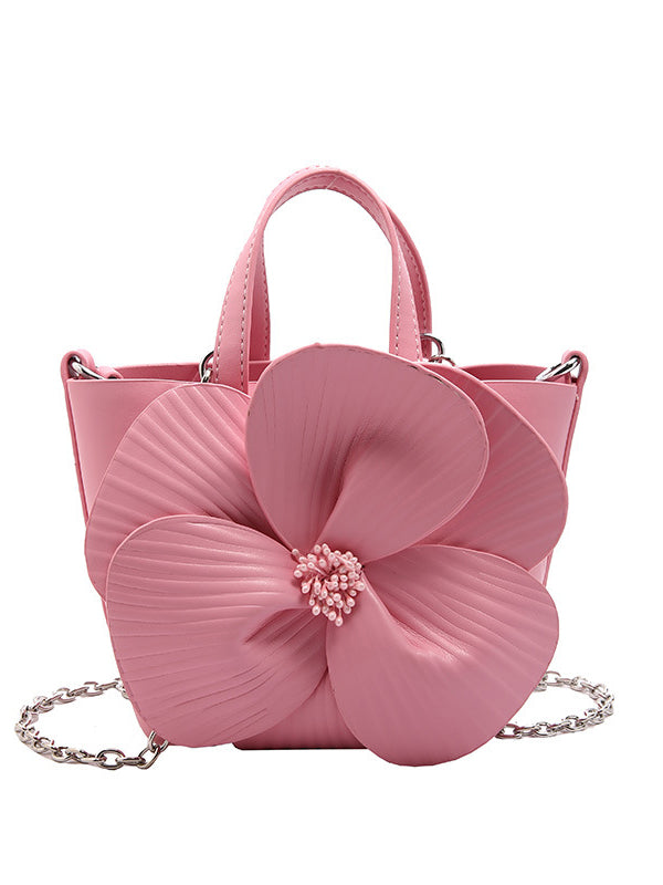 Flower Shape Pleated Split-Joint Tote Bags Handbags Crossbody Bags Bags